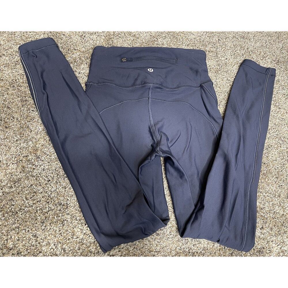 Lululemon Gym Leggings Activewear Yoga Pants Purple Women’s Size 4 Zip Pocket